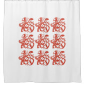 犬の中国のシャワーカーテンの赤いペーパー シャワーカーテン (正面)