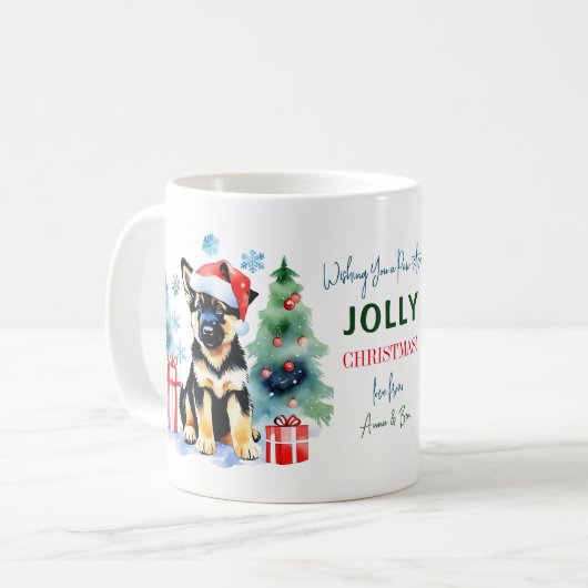 犬の人々のためのドイツの羊飼いのクリスマスプレゼント コーヒーマグカップ (正面左)