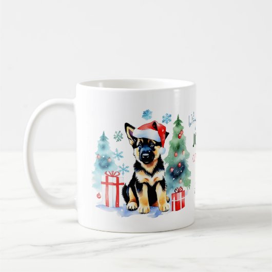 犬の人々のためのドイツの羊飼いのクリスマスプレゼント コーヒーマグカップ (左)