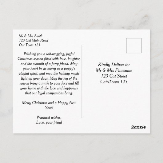 犬の人々のためのメリークリスマスのグリーティングレトリバー ポストカード (裏面)