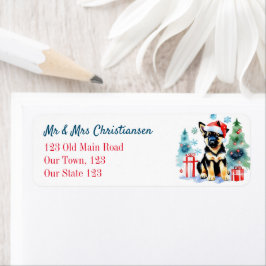 犬の人のためのドイツの羊飼いのクリスマス ラベル