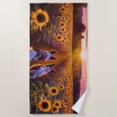 犬の仲間が2人 ビーチタオル (正面)