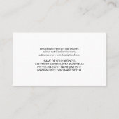 犬の伏せ |動物サー気にビス 名刺 (裏面)