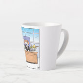 犬の会計士の入出箱 カフェラテマグ (右アングル)