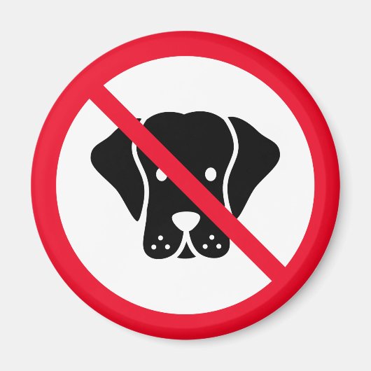 犬の使用は禁止 |赤い丸 |マグネット マグネット (正面)