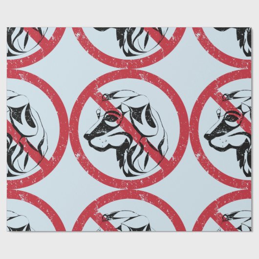 犬の使用を許可しない包装紙 ラッピングペーパー (フラット)