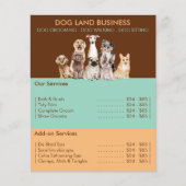 犬の価格リストグルーミング茶色の緑の黄色 チラシ (正面)