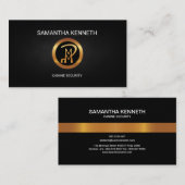 犬の保証フェイクな金ゴールドのロゴの保安システムのコンサルタント 名刺 (正面/裏面)