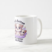 犬の値リストのための手の可愛い子犬のマグと人生の良さ コーヒーマグカップ (正面右)