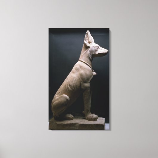 犬の像，メソポタミア， c.5000-1000紀元前(ライム) キャンバスプリント (正面)