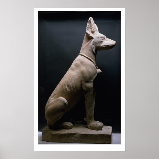 犬の像，メソポタミア， c.5000-1000紀元前(ライム) ポスター (正面)