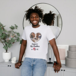 犬の兄パーソナライズされた弟の写真と文字Tシャツ Tシャツ