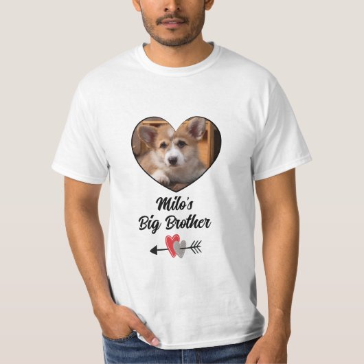 犬の兄弟写真パーソナライズされたTシャツ Tシャツ (正面)