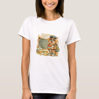 犬の先生Tシャツ | 学校へ行こう Tシャツ