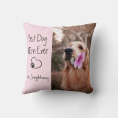 犬の写真すごいママハートポープリント クッション (裏面)