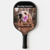 犬の写真すごいママハートポープリント ピックルボールラケット (裏面)