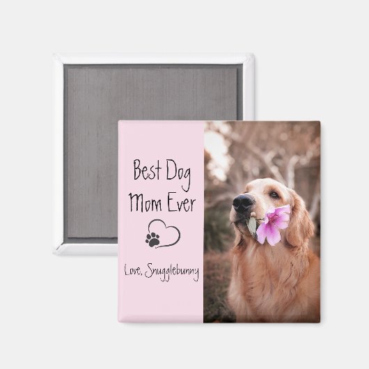 犬の写真すごいママハートポープリント マグネット (正面/裏面)