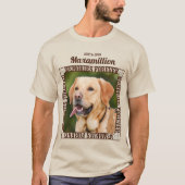 犬の写真とカスタム名前を記念する Tシャツ (正面)