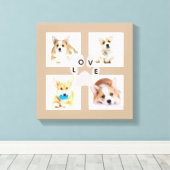 犬の写真とポープリントカレッジ4 Instagramの画像 キャンバスプリント (インサイチュ (ウッドフロア))