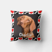 犬の写真と名前カスタムのパーソナライズされた子犬 クッション (裏面)