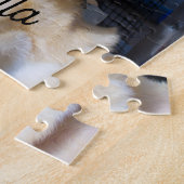 犬の写真と文字を追加パーソナライズされたカスタムする ジグソーパズル (側面)