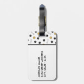 犬の写真と犬をテーマにした模様のモノグラム ラゲッジタグ (裏面縦)