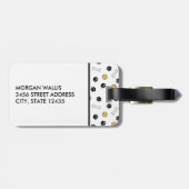 犬の写真と犬をテーマにした模様のモノグラム ラゲッジタグ (裏面横)