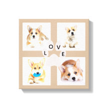 犬の写真と足跡の大学風デザイン インスタグラム画像 4枚セット