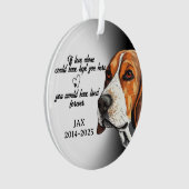 犬の写真のオーナメント、犬のメモリアル、ビーグル。 オーナメント (正面)