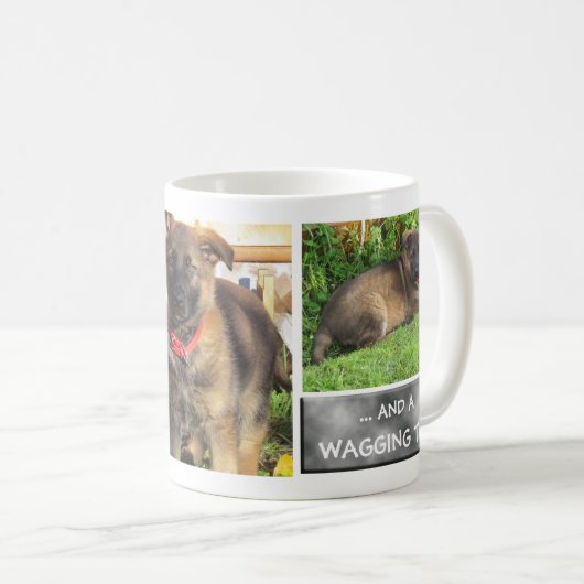 犬の写真のコラージュのマグ コーヒーマグカップ (正面右)