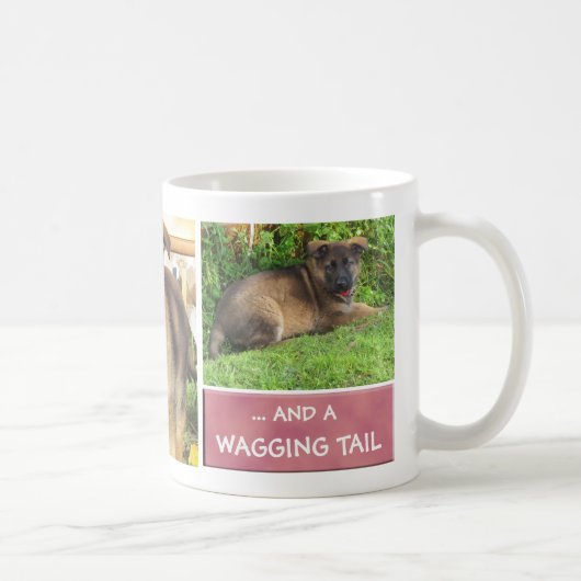 犬の写真のコラージュのマグ コーヒーマグカップ (右)
