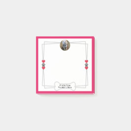 犬の写真のポストイットノートと手とハート ポストイット