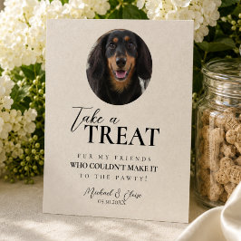 犬の写真の結婚式の引出物 台座サイン