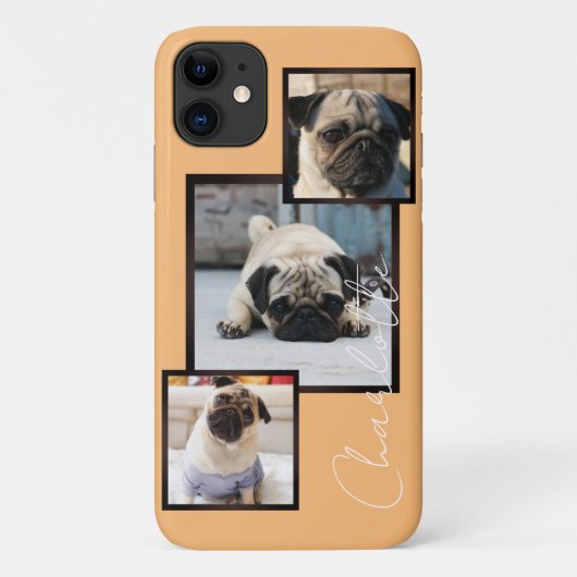 犬の写真の表示、3つの写真のパーソナライズ Case-Mate iPhoneケース (裏面)