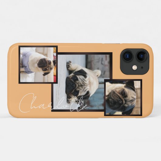 犬の写真の表示、3つの写真のパーソナライズ Case-Mate iPhoneケース (裏面(横))