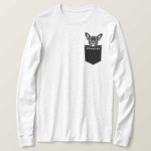 犬の写真の顔と名前のアップロードカスタマイズ Tシャツ (デザイン正面)