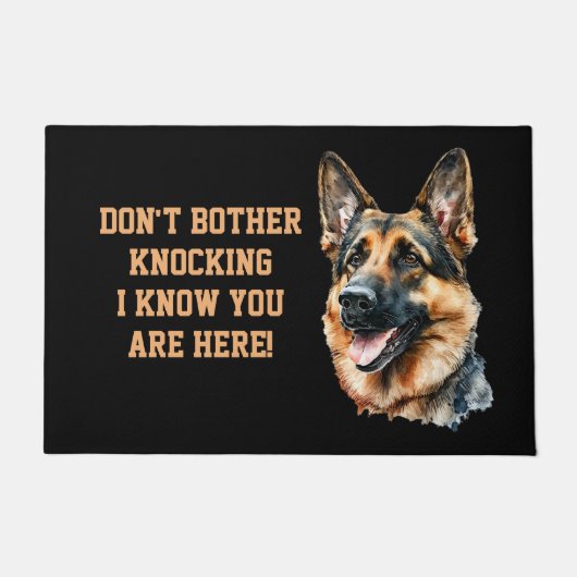 犬の写真を追加文字ノックしない、ここで知っている ドアマット (正面)