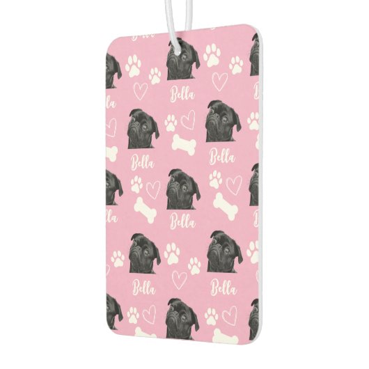 犬の写真アップロードかわいいペットの写真ピンク カーエアーフレッシュナー (左)