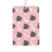 犬の写真アップロードかわいいペットの写真ピンク カーエアーフレッシュナー (裏面)