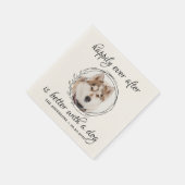 犬の写真エレガントペットのNの後結婚楽しい スタンダードカクテルナプキン (角)