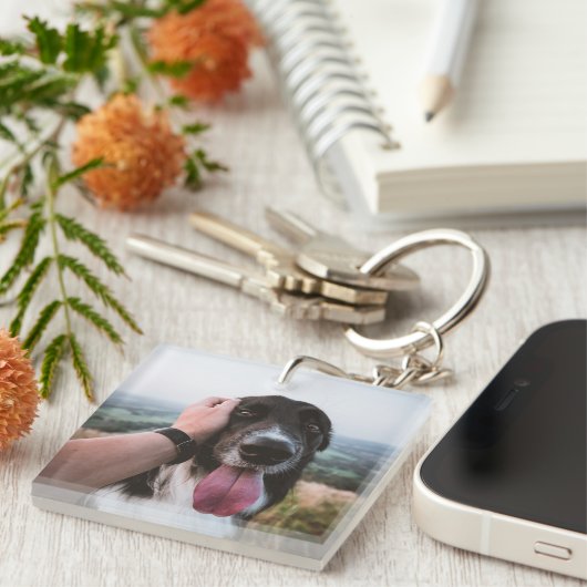 犬の写真ギフトパパ キーホルダー (正面右)