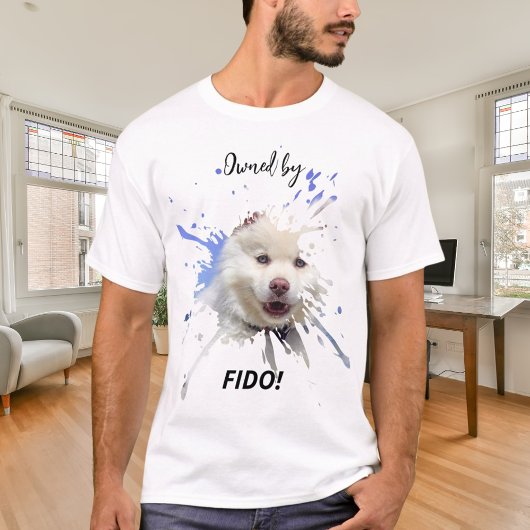 犬の写真スプラッシュおもしろいユーモア Tシャツ