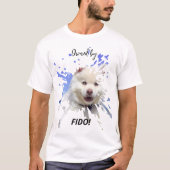 犬の写真スプラッシュ面白ユーモア Tシャツ (正面)