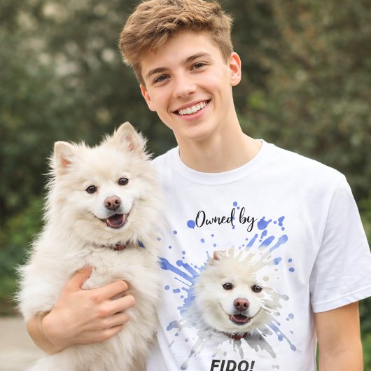 犬の写真スプラッシュ面白ユーモア Tシャツ