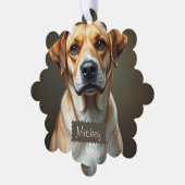 犬の写真テンプレートかわいい赤スコティッシュホリデー オーナメントカード (左)