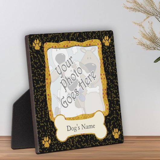 犬の写真テンプレート 気まぐれなメモリアルディスプレイ フォトプラーク