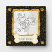 犬の写真テンプレート　遊び心あふれる記念ディスプレイ フォトプラーク (正面)