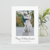 犬の写真ハッピーバースデーレスキュー犬のおばあちゃん シーズンカード (スタンド正面)