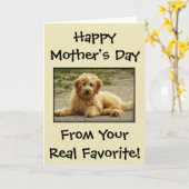 犬の写真パーソナライズされたからの母の日 カード (黄色い花)