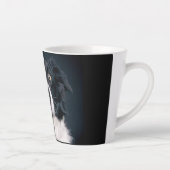 犬の写真パーソナライズされた名 カフェラテマグ (右)